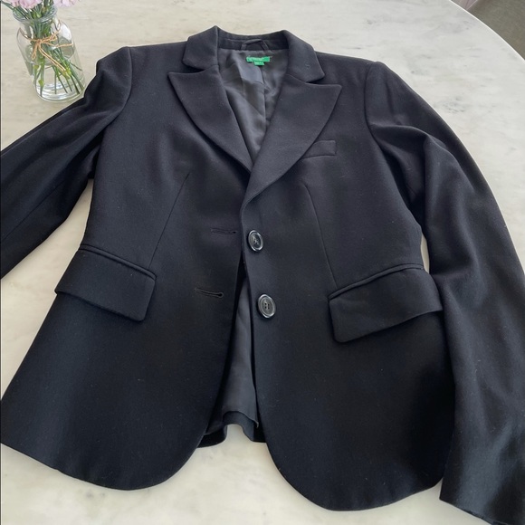 United Colors Of Benetton Waisted Black Blazer - Picture 4 of 8